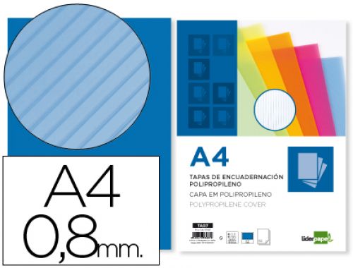 Capa de encadernacao liderpapel polipropileno ondulado din a4 0.8 mm pack de 50 unidades , Liderpapel , 64094 , 8423473538870